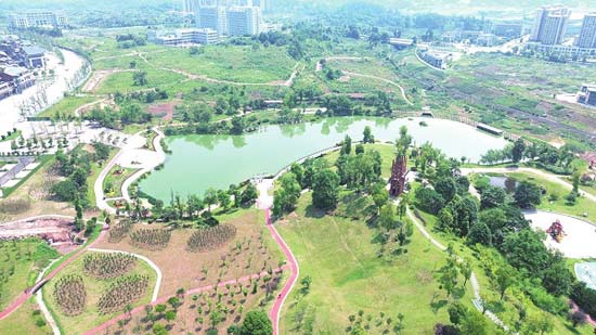 廣安市前鋒區(qū)麒麟湖公園項(xiàng)目：梯級滯蓄護(hù)山治