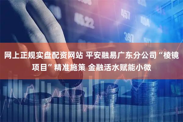 网上正规实盘配资网站 平安融易广东分公司“棱镜项目”精准施策 金融活水赋能小微